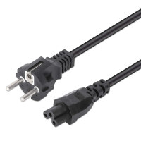 Manhattan Stromkabel C5 auf Schutzkontakt 3m schwarz