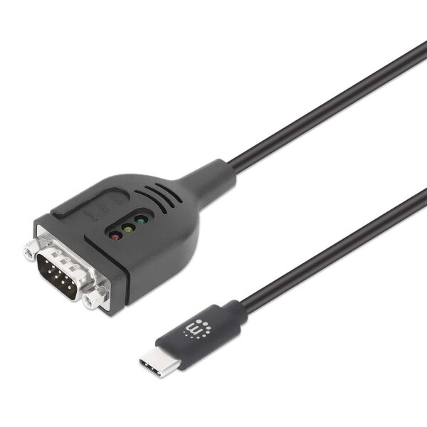 MANHATTAN USB-C auf Seriell DB9/RS232 Adapter PL2303GT 1m