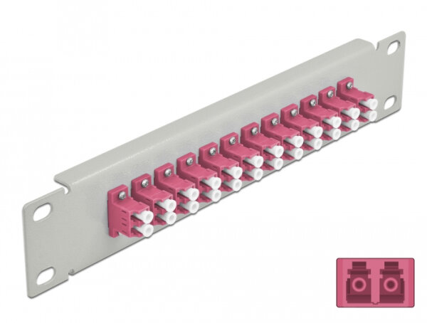 DELOCK 10" LWL Patchpanel 12 Port LC Duplex viol. 1 HE grau