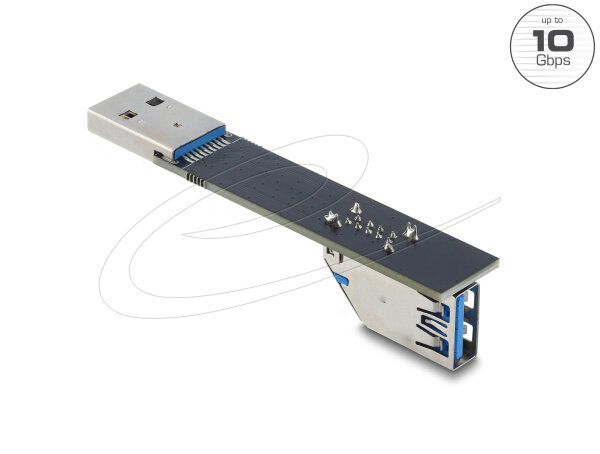 DELOCK USB 10Gbps Adapter USB-A BU < ST gedreht 90° unten