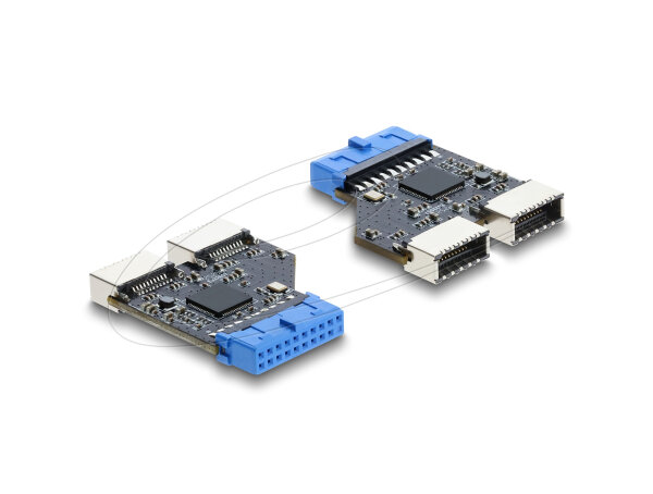 DELOCK USB 5Gbps Hub 20Pin Pfostenbuchse < 2x USB-A 5Gbps
