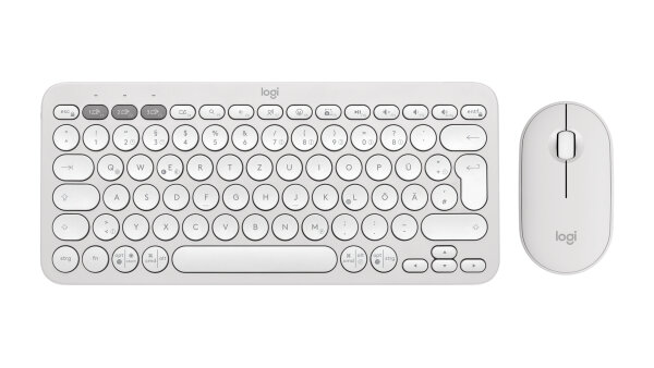 Logitech Wireless Keyboard+Mouse Pebble 2 Combo white