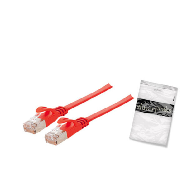 Shiverpeaks RJ45 Patchkabel-Flach, Cat7, slim, 1,0m rot