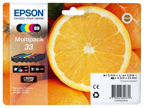 Patrone Epson 33 5er-Pack black + color                T3337