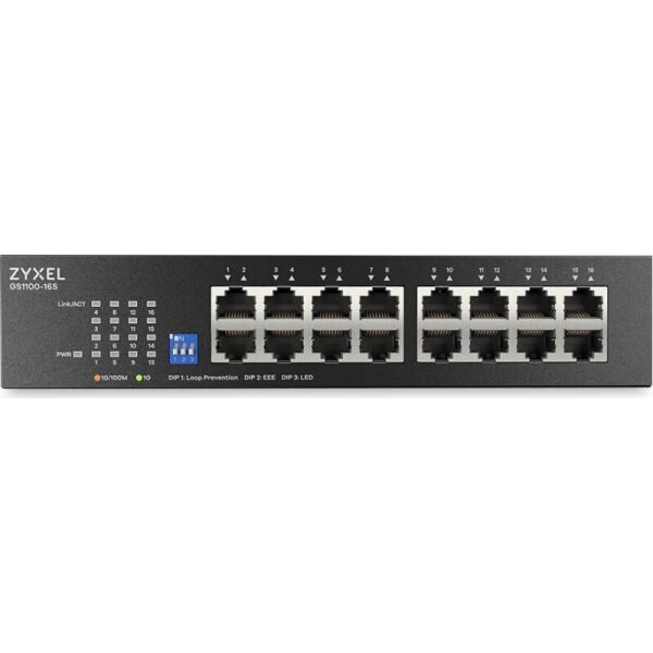 Zyxel GS1100-16S 16-Port Gigabit Unmanaged Switch,DIP-Sektor