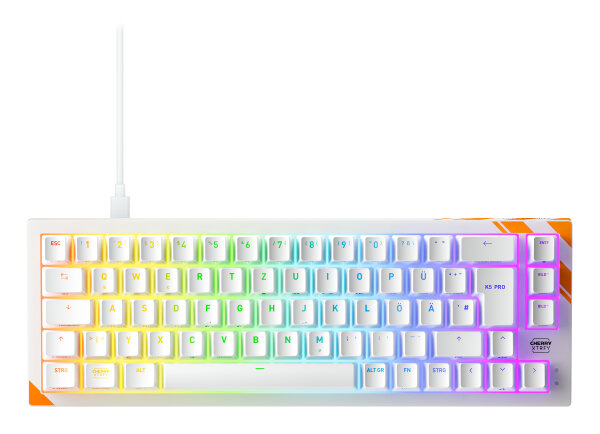 CHERRY XTRFY K5 PRO TMR Tastatur RGB Wired DE 65% weiß