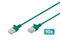 DIGITUS Patchkabel CAT 6 U-UTP Slim 0,3m Grün 10...