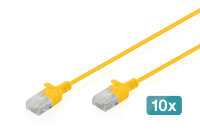 DIGITUS Patchkabel CAT 6 U-UTP Slim 0,3m Gelb 10 Stück