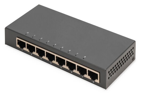 DIGITUS Switch 8-Port Gigabit Desktop, Unmanaged, Metallgeh.