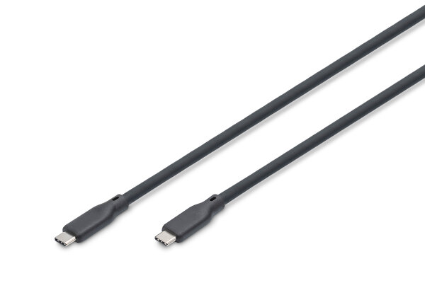 DIGITUS USB 4.0 Anschlusskabel Typ C-C Silikon St/St 0,5 sw