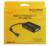 DELOCK Displayport Adapter mini DP -> D-Sub15/HDMI/DV