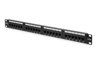 DIGITUS Patchpanel   1HE 24-Port Cat5e  ungeschirmt schwarz