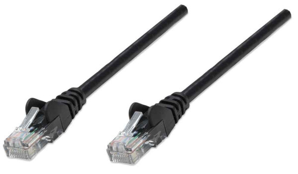 INTELLINET Patchkabel RJ45 U/UTP Cat6 5.00m Hebelschutz schw