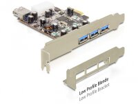 DELOCK PCI Expr Card 3x USB3.0 ext + 1x USB3.0 int +LowProfi
