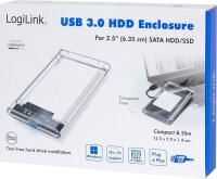 HDD Gehäuse LogiLink Speichergehäuse 2,5 USB 3.0 UA0409