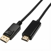 Kabel Displayport zu HDMI schwarz 4K 60Hz 1m HighSpeed DP...