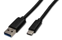 Kabel USB Kabel A-Stecker C-Stecker schwarz 3m USB-A auf...