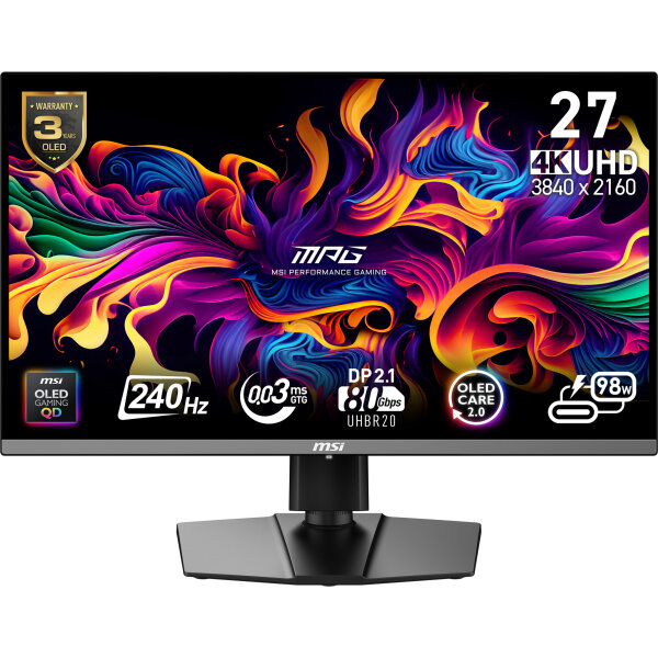 27"(68.6cm)TFT MSI MPG OLED 272URXDE QD-OLED 9S6-3CD79A-016 retail