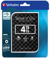 Verbatim Store n Go  Alu Slim 2.5" 4TB USB 3.0 GEN1 Black 53223
