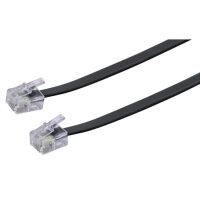 Schwaiger TAE Kabel RJ11 -> RJ11 6P4C 6m schwarz flach
