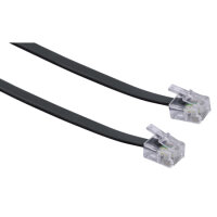Schwaiger TAE Kabel RJ11 -> RJ11 6P4C 6m schwarz flach