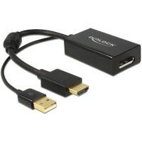 DELOCK HDMI Adapter A -> Displayport St/Bu +USB Strom 4K