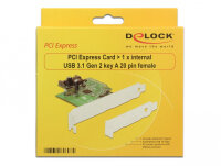 DeLOCK PCIe 1x USB 3.1 intern