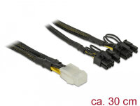 DELOCK Stromkabel 6Pin PCIe -> 2x 8Pin PCIe Bu/St 30cm
