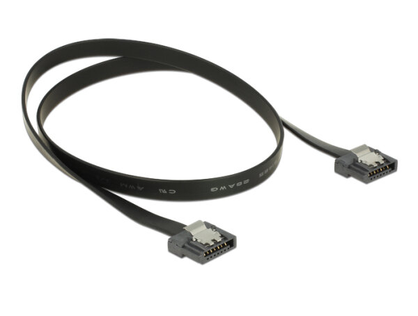 DELOCK SATA-Kabel SATA III -> SATA St/St 0.50m FLEXI schwarz