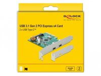 DELOCK PCI Express x4 Karte zu 2 x extern USB 10 Gbps Type-C