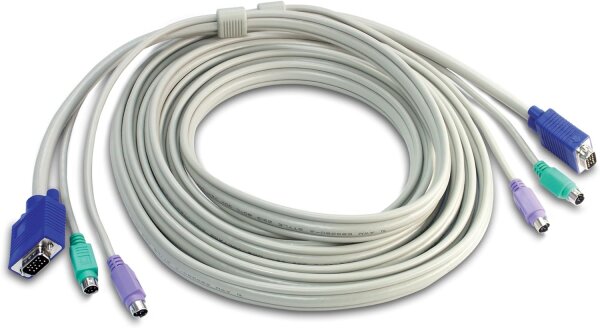 Trendnet TK-C15 Tastatur/Video/Maus (KVM)-Kabel Grau 4,5 m