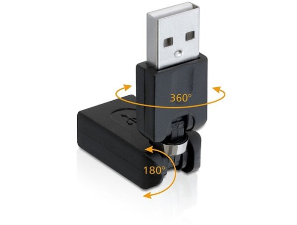 Delock Rotationsadapter USB 2.0-A Stecker zu Buchse