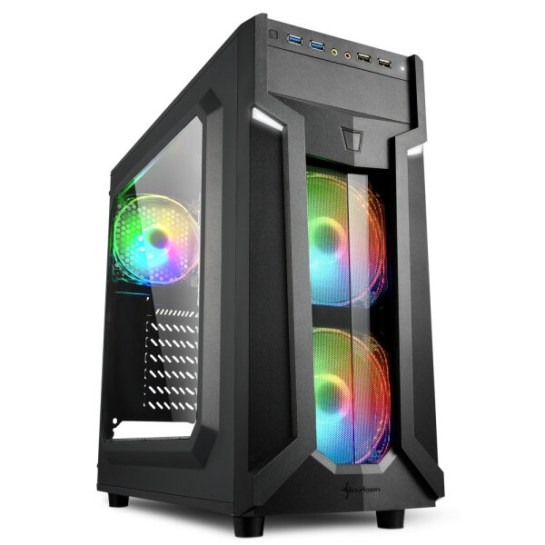 Sharkoon Gehäuse VG6-W       RGB    ATX      1xAcryl schwarz