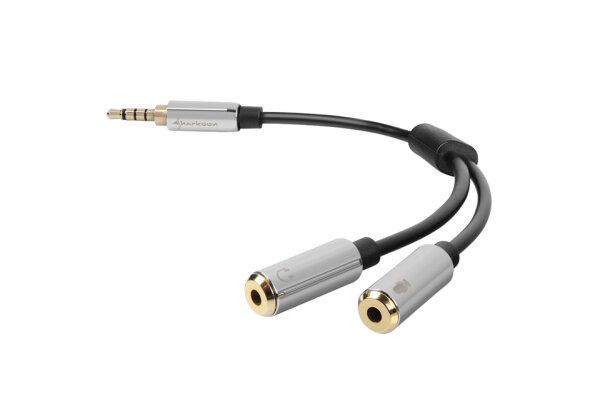 Sharkoon Kabel Adapter 2x3,5 3 Pin > 1x 3,5mm 4 Pin