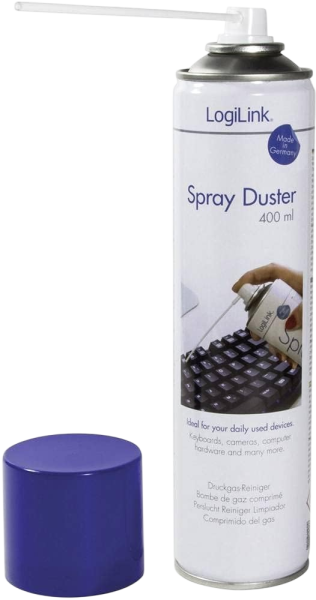 LogiLink Druckluft Reiniger 400ml Spray FCKW-frei für EDV / Drucker / Laufwerk / Tastatur