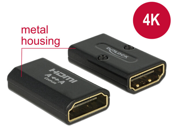 DELOCK HDMI Adapter A -> A Bu/Bu 4K Metallgehäuse