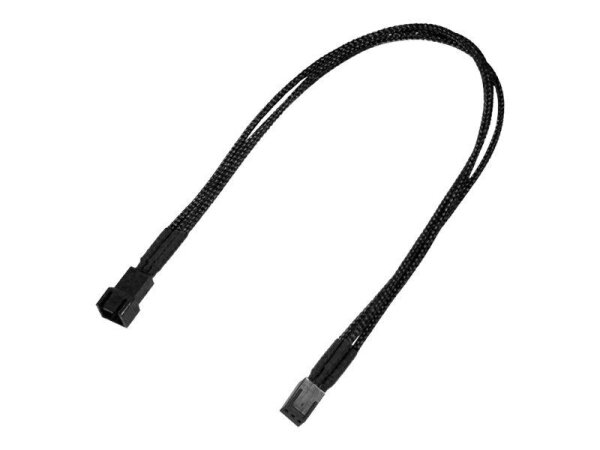 Nanoxia Kabel 3-Pin Verlängerung, 30 cm, Single, schwarz