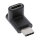 InLine USB-C 3.1 Adapter Typ C Stecker an C Buchse oben/unten gewinkelt schwarz