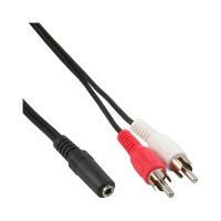 Audio Verläng. S/B - 2x Cinch Stecker auf 3,5 Klinke...