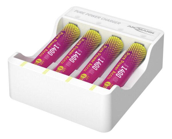 ANSMANN Ladegerät PurePower Set für AA/AAA inkl. 4x AAA 1500mAh Akku