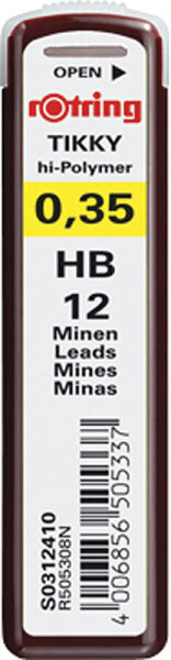 ROTRING Feinmine Dose Feinminen 12 Stück 0,3 HB
