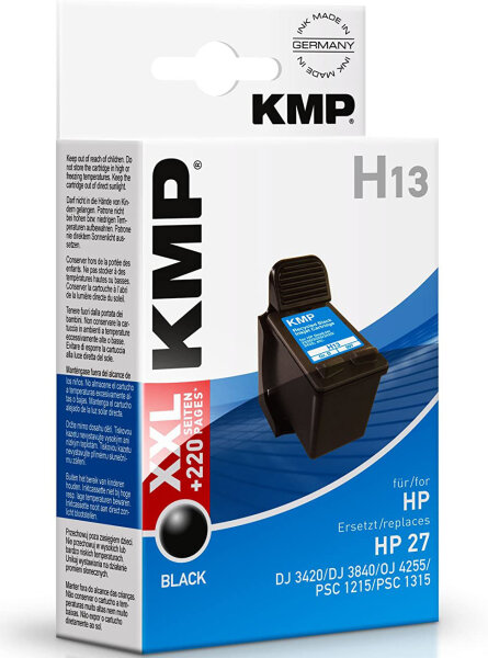 KMP Patrone HP C8727AE Nr.27 black 500 S. H13 refilled