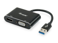 Equip USB 3.0 auf VGA+HDMI Adapter 1920x1080/60Hz 15cm...