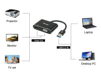 Equip USB 3.0 auf VGA+HDMI Adapter 1920x1080/60Hz 15cm schwarz