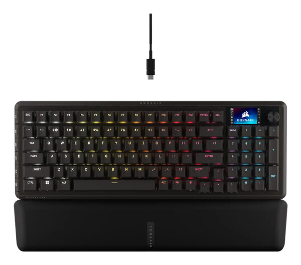 Corsair Vanguard 96 Wireless Gaming Tastatur mechanisch, RGB LCD-Display DE-Layout  schwarz