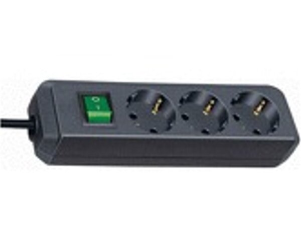 Brennenstuhl Steckdosenleiste ECO-Line 3x 3m schwarz