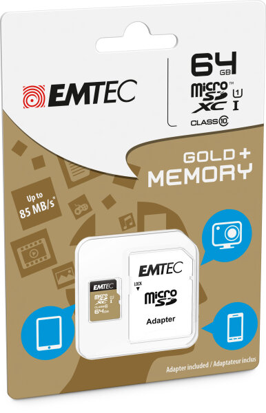 Emtec microSD Class10 Gold+ 64GB