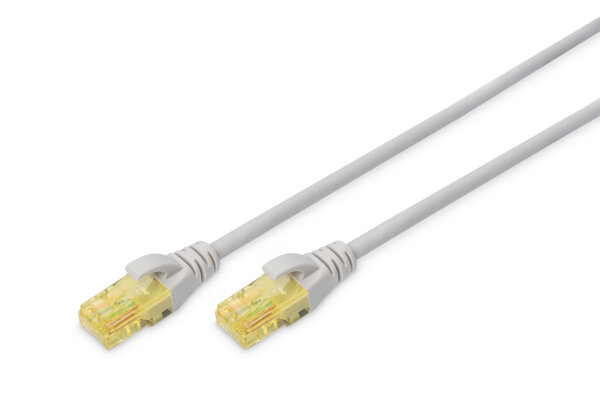 DIGITUS Patchkabel RJ45 U/UTP Cat6A  1.00m grau o. Hebelschu Polybeutel