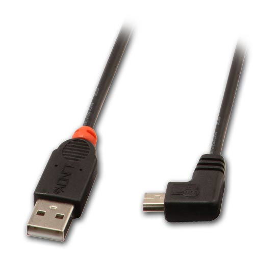 LINDY USB 2.0 Kabel Typ A/Mini-B 90° gewinkelt M/M 2m