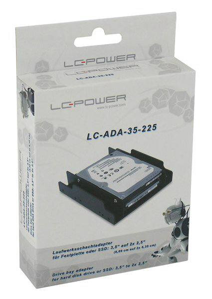 LC-Power 2x 2.5" in 3.5" Festplatten Einbaurahmen schwarz